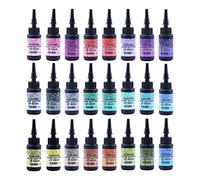 DIYcraft No Odor Colored UV Resin Diamond Glitter 24Colors - D24 UV Light Curing Ultraviolet Cure Resin Glue for Small UV Resin Molds, Jewelry Making - Earrings,Rings,Keychains - 0.35 oz/10ml Each
