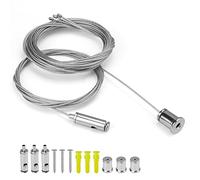 DIYCUT 4 Pieces Mirror Hanging Wire, 1.5 mm x 2 m Adjustable Picture Wire Heavy Duty, for LED Panels, Ceilings, Photo Installations