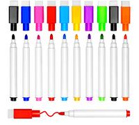 DIYDEC 10 pcs Whiteboard Markers, 9 Color Whiteboard Pens, Fine Tip Magnetic Colour White Board Pen with Eraser Low Odor Dry Erase Ink Markers Erasable for Home, School and Office Uses