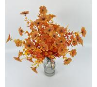 DIYDEC 12 Bundles Artificial Flowers for Autumn Decor 2 Styles Fake Mums Flowers for Fall Garden Yard Decoration UV Resistant Faux Plants for Thanksgiving Home Outdoors Indoor