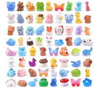 DIYDEC 68pcs Mini Resin Animal, Miniature Duck Figures to Hide Small Tiny Resin Animal Toys for Party Favors Bag Fillers Fairy Garden Dollhouse Crafts Decor