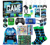 DIYDEC Christmas Advent Calendar 2025, 24 Days Christmas Countdown Calendar with Video Game Party Favors for Kids Xmas Keychains Bracelet Toys for Boys Girls Adults Goodie Bags Fillers
