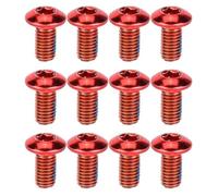 DIYEAH 1 Box Bike Screw M5x10mm Titanium Steel Brake Pad for Disc Brakes | Red Finish, Thread-locking Assistance, Easy Installation, for Front and Rear Hubs, All-weather Riding
