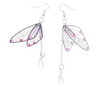 DIYEAH 1 Pair Butterfly Earrings For Women: Butterfly Pattern Wing Ear Rings - Rhinestone Teardrop Drop Dangle Jewelry For Halloween Party Cosplay