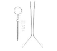 DIYEAH 1 Pair Metal Glasses Replacement Temple Eyewear Frame Temple Eyeglass Arms Legs Glasses Repair Replacement For Eyeglass Sunglasses Silver