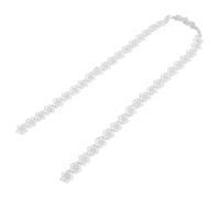 DIYEAH 1 Roll Flower Lace Trim with Beads Floral Lace Trim with Pearls White Organza Mesh Handmade Beaded Applique Protects Fabrics from Fraying Elegant 3D Flowers Embellishments