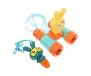 DIYEAH 1 Set Adorable Portable Binoculars Multi Function Small Binoculars for Outdoor Exploration Lightweight Easy to Carry Educational present for Includes Cartoon Whistle