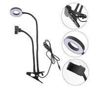 DIYEAH 1 Set LED Fill Light Ring for Live Streaming Color Modes Brightness Levels Clip Design for Desk Laptop Conference Use