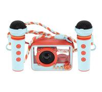 DIYEAH 1 Set Mini Wireless Karaoke Machine With Microphones, Speaker With Lanyard Portable For Recording Vocal Performance At Gatherings