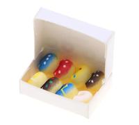 DIYEAH 1 Set Miniature Donuts Decoration: Dollhouse Food Accessories - Fake Dessert Model - Resin Flatback For Children Pretend Kitchen Playset Cooking Game Toys