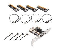 DIYEAH 1 Set Pci E to USB Extender Card to Pci E Riser Adapter with Power Supply Efficient Data Transfer for Mining and Desktop Use