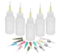 DIYEAH 1 set Precision Tip Applicator Bottle - Needles Squeeze Bottle - 30 Ml/1 Oz With Scale for Ink Glue Applications Craft Oil Quilling Painting Supplies