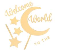 DIYEAH 1 Set Star and Moon Acrylic Toppers for Shower and Gender Reveal Cake Decorations Easy to Use Unique Design for Shower Birthday Party Supplies