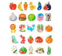 DIYEAH 1 Set Wooden Alphabet Puzzle Game Toddler Puzzle Toys Animal Fruit Letters Preschool Educational Matching Learning Toy