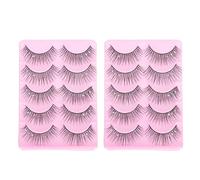DIYEAH 10 Pairs Fake Lashes with Diamonds for Eye Beauty Decor, Realistic Black Artificial Fiber False Eyelashes, Easy to Use Professional Extension Lashes for Women Party