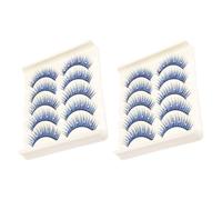 DIYEAH 10 Pairs Rhinestone-studded Sparkle False Eyelashes for Stage Performance Model Makeup, Glitter Eye Lashes Set for Latin Dance and Party Costume Use