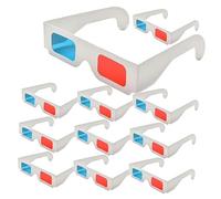 DIYEAH 10 pcs Glasses for Movies Games and Dvds Lightweight Durable Red Blue Anaglyph Viewing Glasses for Home Theater and Entertainment