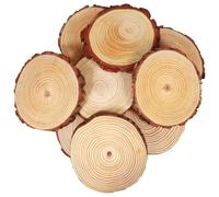 DIYEAH 10 Pcs Round Wood Slices Coasters 18-20cm Diameter, 1.5cm Thick Unfinished Natural Wood Discs for Crafts, Painting, Rustic Home Decor and DIY Art Projects