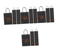 DIYEAH 100 Pcs Black Kraft Paper Gift Bags with Handles Thank You Printed Decorative Wrapping Pouches for Wedding Birthday Party Supplies Paper Gift Packaging for Treats and Small