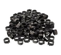 DIYEAH 100 Pcs Numbered Poultry Leg Rings Black Plastic Bird Leg Bands Easy to Use and Separating Hatches Suitable for Chickens and Ducks