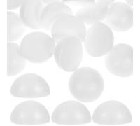 DIYEAH 100 Pcs White Semicircle Ornament Balls for DIY Crafts, Half Round Foam Polystyrene Balls for Flower Arrangement and Holiday Celebrations