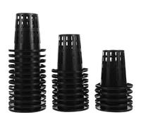 DIYEAH 100Pcs Black Hydroponic Mesh Net Cup Pots 70Mm High Soilless Planting Baskets for Seedlings Balcony Vegetable Garden Cultivation