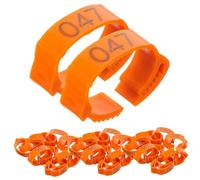 DIYEAH 100pcs Chicken Leg Bands with Engraved Numbers Bright Orange Poultry Identification Rings for Chickens Ducks Geese and Birds