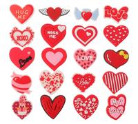 DIYEAH 100pcs Diy Heart Charms - Cartoon Charms For Phone Case Tote Bag Pencil Headdress Hairpin - Valentine’S Accessories For Crafts (Mixed Style)