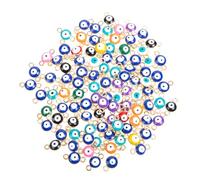 DIYEAH 100pcs Evil Eye Pendants DIY Jewelry Making Materials Alloy Charms for Necklace Bracelet Earrings Crafting and Home Decoration