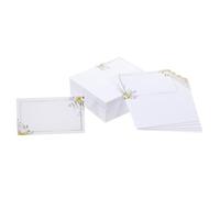 DIYEAH 100pcs Floral Place Cards for Table Setting Paper Seating Cards for Weddings Showers Birthday Parties Printable Blank Tent Style for Elegant Dinner Banquet Decorations