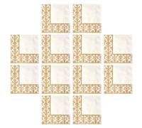 DIYEAH 100pcs Gold Printed Disposable Paper Napkins, Single-Sided Tissue Paper for Restaurant Use, Party and Wedding Table Decoration, White and Golden Color