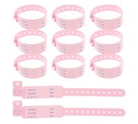 DIYEAH 100pcs Identification Wristband PVC Patient Wristband, Writable Newborn Id Bracelet, Pink, Secure Snap Closure, Tear Resistant, Fade Resistant, for Hospital Stay and Obstetric
