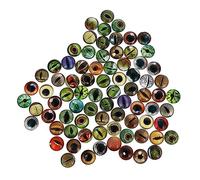 DIYEAH 100Pcs Luminous Eye Patches 14mm Realistic Doll Eyes for DIY Doll Making Supplies Craft Safety Glass for Puppets and Toys