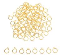 DIYEAH 100pcs Metal Open Bezel Hollow Mold Pendants Blank Round Frame Hollow Charms for Resin Craft Projects Keychain Earrings Necklace Jewelry Making