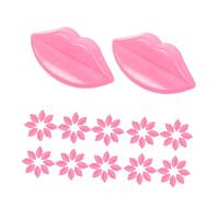 DIYEAH 100pcs Miniature Pink Doll Mouth Replacement Buttons Flatback Lip Shape Accessories for DIY Animals Crochet Dollhouse Crafts