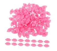 DIYEAH 100pcs Miniature Pink Flatback Lip Mouth Doll Sewing Buttons for DIY Crafts Doll Making and Scrapbooking Accessories