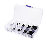 DIYEAH 100pcs Needle Type Plastic Doll Eyes 4mm-10mm Black Safety Eyes for DIY Doll Making and Needle Felting Crafts, Realistic Fake Eyeballs for Toy and Plush Animal Creations