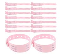 DIYEAH 100pcs Newborn Medical Identification Wristbands Adjustable PVC Hospital Id Bracelets Pink Patient Wristbands for Maternity and Neonatal Use
