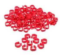 DIYEAH 100pcs Numbered Pigeon Leg Bands for Small Birds, Red Plastic Rings