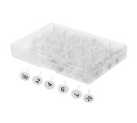 DIYEAH 100PCS Push Pins Flat Thumb Tacks with Numbers for Bulletin Boards Map Marking Classroom Organization Picture Note Display Reusable and Grip White Heads