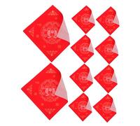 DIYEAH 100pcs Red Xuan Paper with Gold Accents for Lunar Year Party Chinese Calligraphy Spring Festival Couplets Multipurpose Square for Door and Wall Decorations
