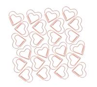 DIYEAH 100pcs Rose Gold Heart Paper Clips Mini Metal Paperclips Cute Love-Shaped Bookmarks for Office School Stationery Document Organization