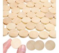 DIYEAH 100pcs Round Unfinished Wood Discs 20mm for DIY Crafts and Home Decor Natural Wooden Circles Art Supplies for Creative Woodcraft Projects
