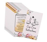 DIYEAH 100pcs Tumbler Care Instruction Cards Coated Paper Glass Cup Maintenance Guide Packaging Inserts for Sublimation Business Retail Store Elegant Design