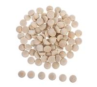 DIYEAH 100pcs Unfinished Round Wood Split Beads Natural Wood Semi Sphere Balls for Jewelry Making DIY Crafts Home Decor Garlands Smooth Edges for Easy Threading