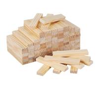 DIYEAH 100pcs Wooden Building Blocks for Adults Natural Solid Wood Planks for Crafting and Construction Montessori Educational Enhancing Creativity Coordination and Spatial Skills