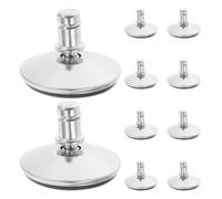 DIYEAH 10pcs 50mm Office Chair Leg Levelers with Bell Glides Replacement Fixed Swivel Caster Wheels Set for Carpet Floor Desk Chairs