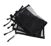DIYEAH 10pcs A5 Nylon Mesh Makeup Pouch Set with Zipper, Black Cosmetic Storage Bags for Travel and Toiletries, Lightweight Mesh Pencil and Organizer Bags