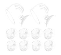 DIYEAH 10Pcs Acrylic Aquarium Red Worm Feeder Cups with Suction Cups, Large Elliptical Fish Tank Plant Holders for Aquarium Decoration and Fish Feeding Supplies