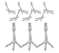 DIYEAH 10pcs Bird Claw Statue Metal Bird Feet for Fake Birds, Iron Silver